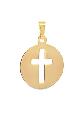 14K Yellow Gold Cut Out Cross Charm