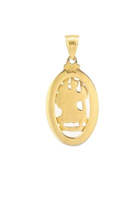 14K Yellow Gold Saint Christopher Pierced Medal