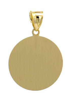 14K Yellow Gold Guardian Angel Medal