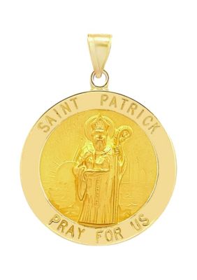 14K Yellow Gold Saint Patrick Medal