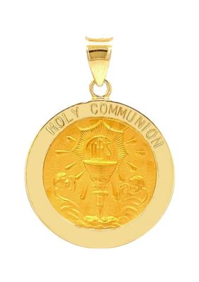 14K Yellow Gold Holy Communion Medal