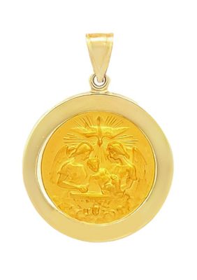 14K Yellow Gold Baptism Medal