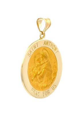 14K Yellow Gold Saint Anthony Medal Size of a Dime