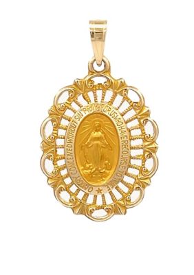 14K Yellow Gold Miraculous Pierced Frame Medal