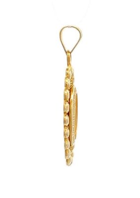 14K Yellow Gold Miraculous Beaded Frame Medal