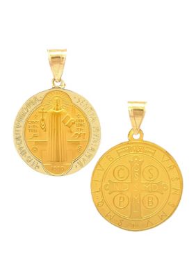 14K Yellow Gold Two-Sided Saint Benedict Medal