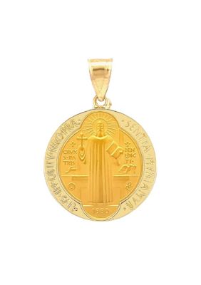 14K Yellow Gold Two-Sided Saint Benedict Medal
