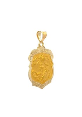 14K Yellow Gold Saint Michael Badge Medal