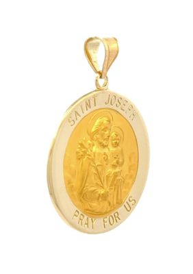 14K Yellow Gold Saint Joseph Medal Size of a Dime