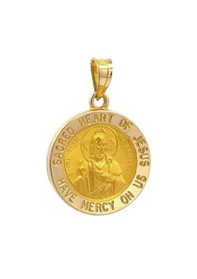 14K Yellow Gold Sacred Heart of Jesus Medal