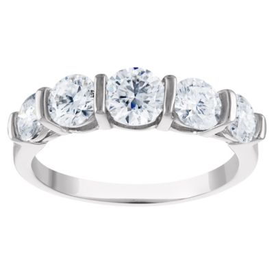 Jordan Blue NYC Lab Created Sterling Silver Created Moissanite Ring, 9
