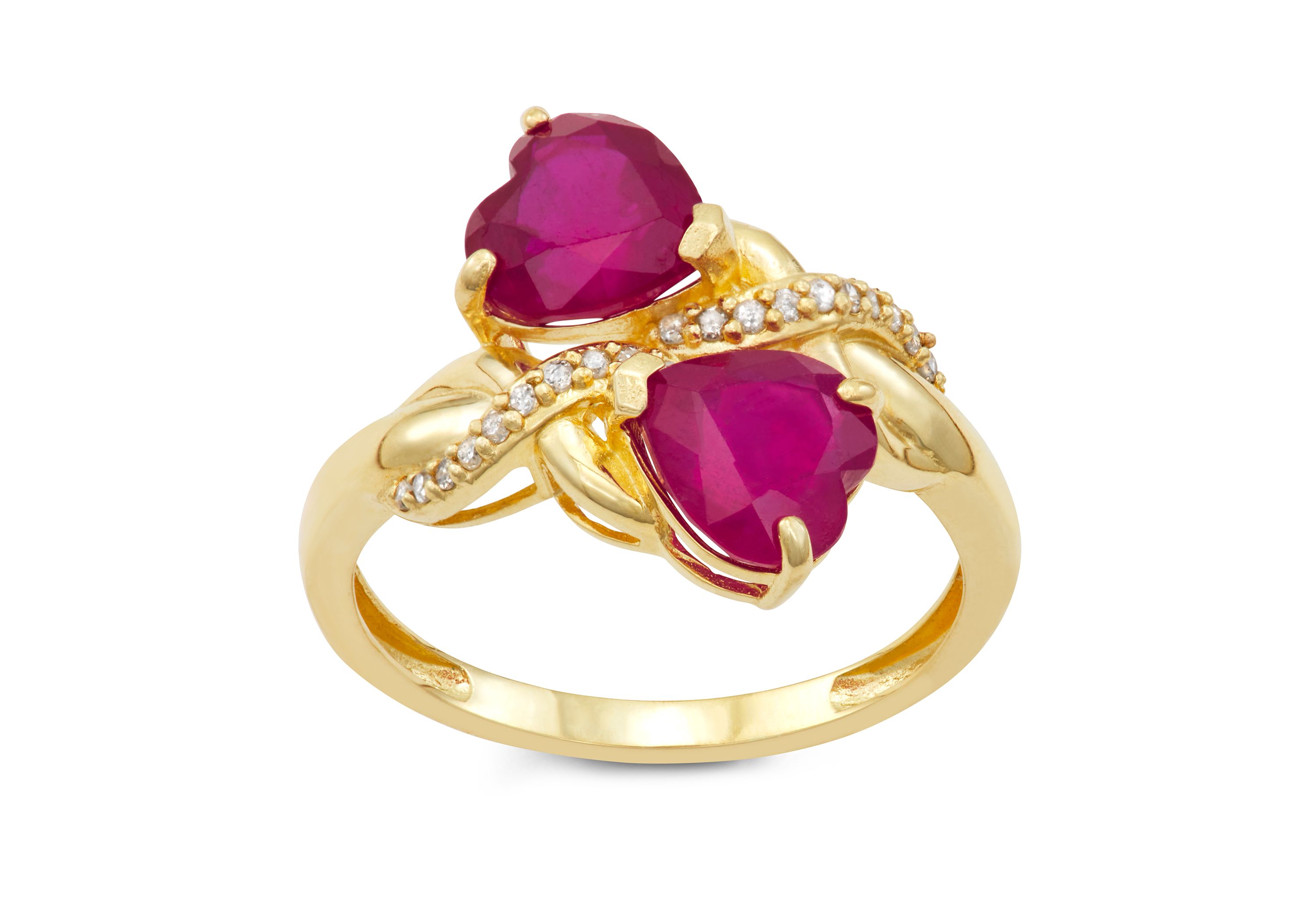 10K Gold Ruby And Diamond Ring