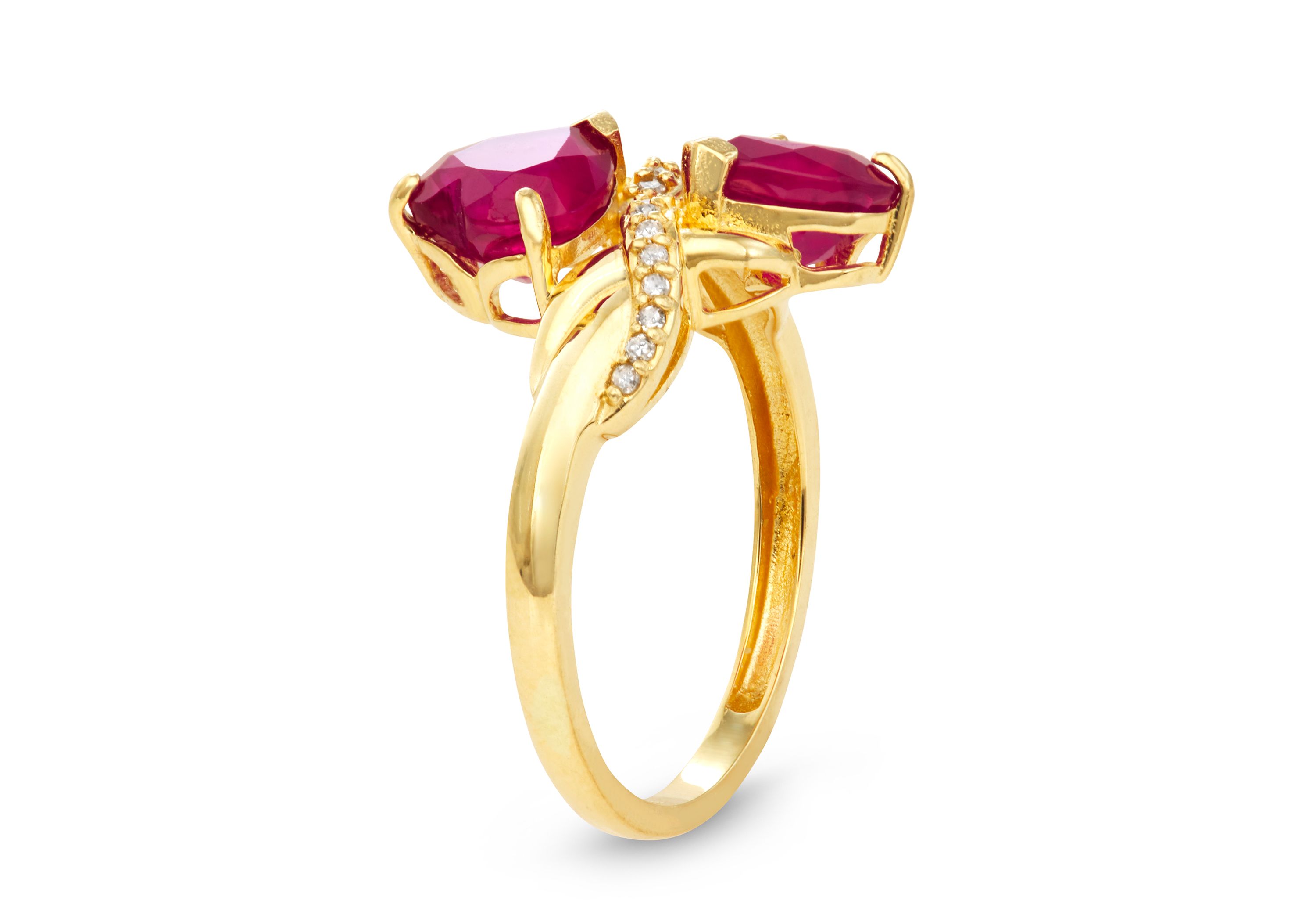 10K Gold Ruby And Diamond Ring