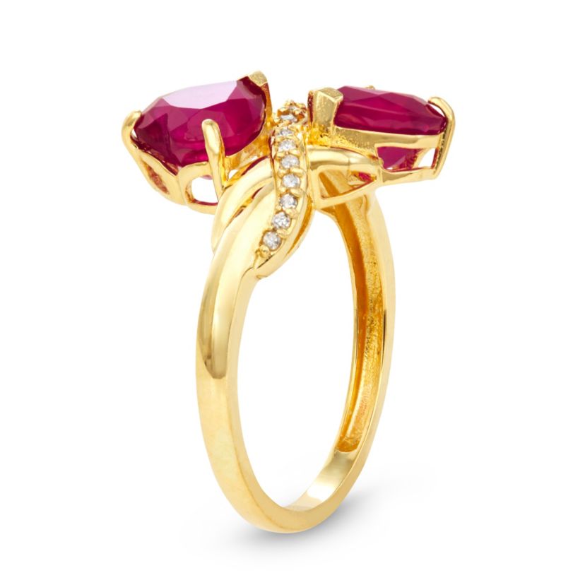 10K Gold Ruby And Diamond Ring