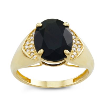 Jordan Blue NYC 10K Gold Onyx And Diamond Ring