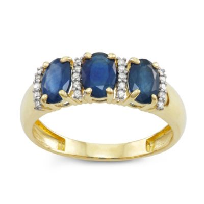 Jordan Blue NYC 10K Gold London Blue Topaz And Diamond Ring, 9