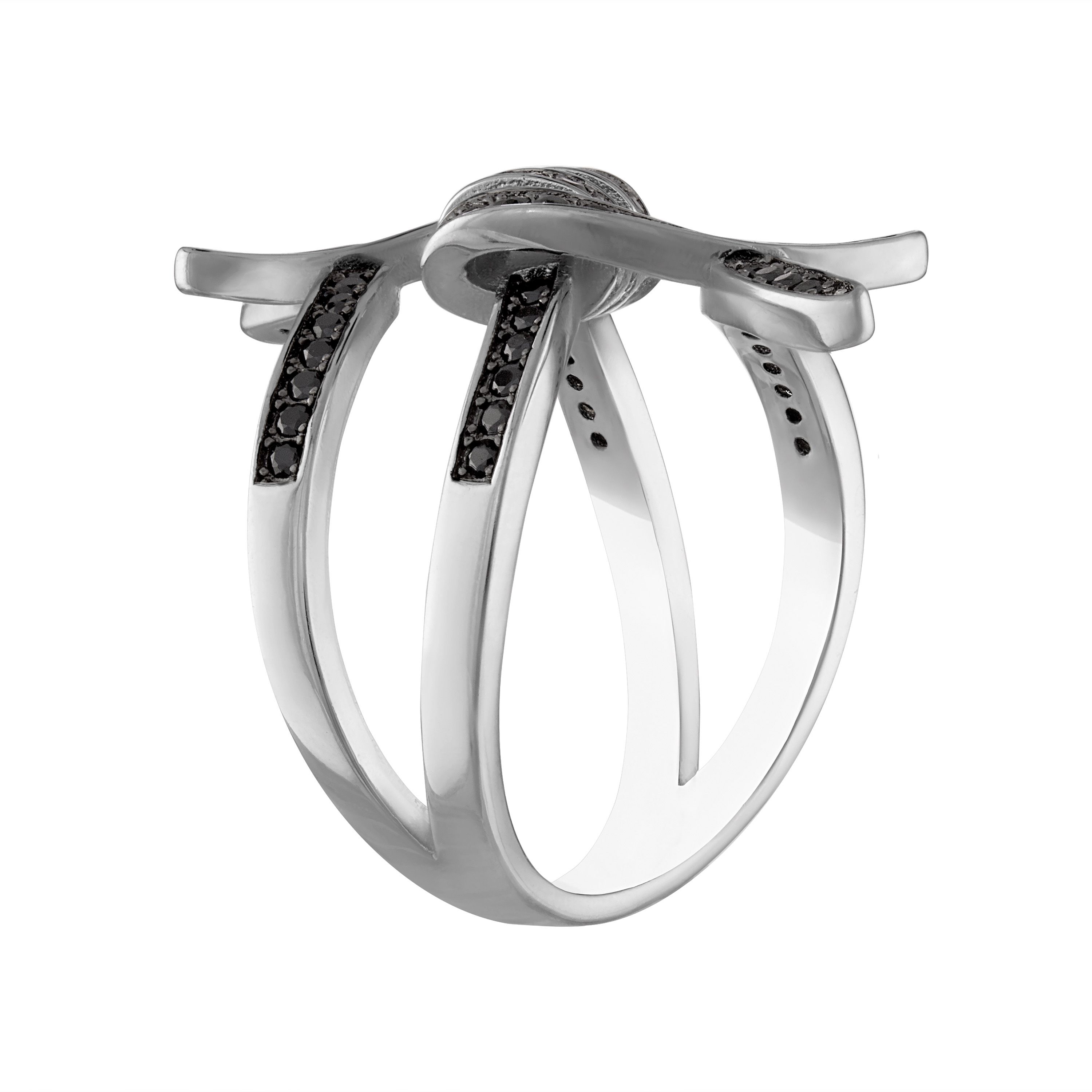 Sterling Silver Black Spinel Tribal Ring
