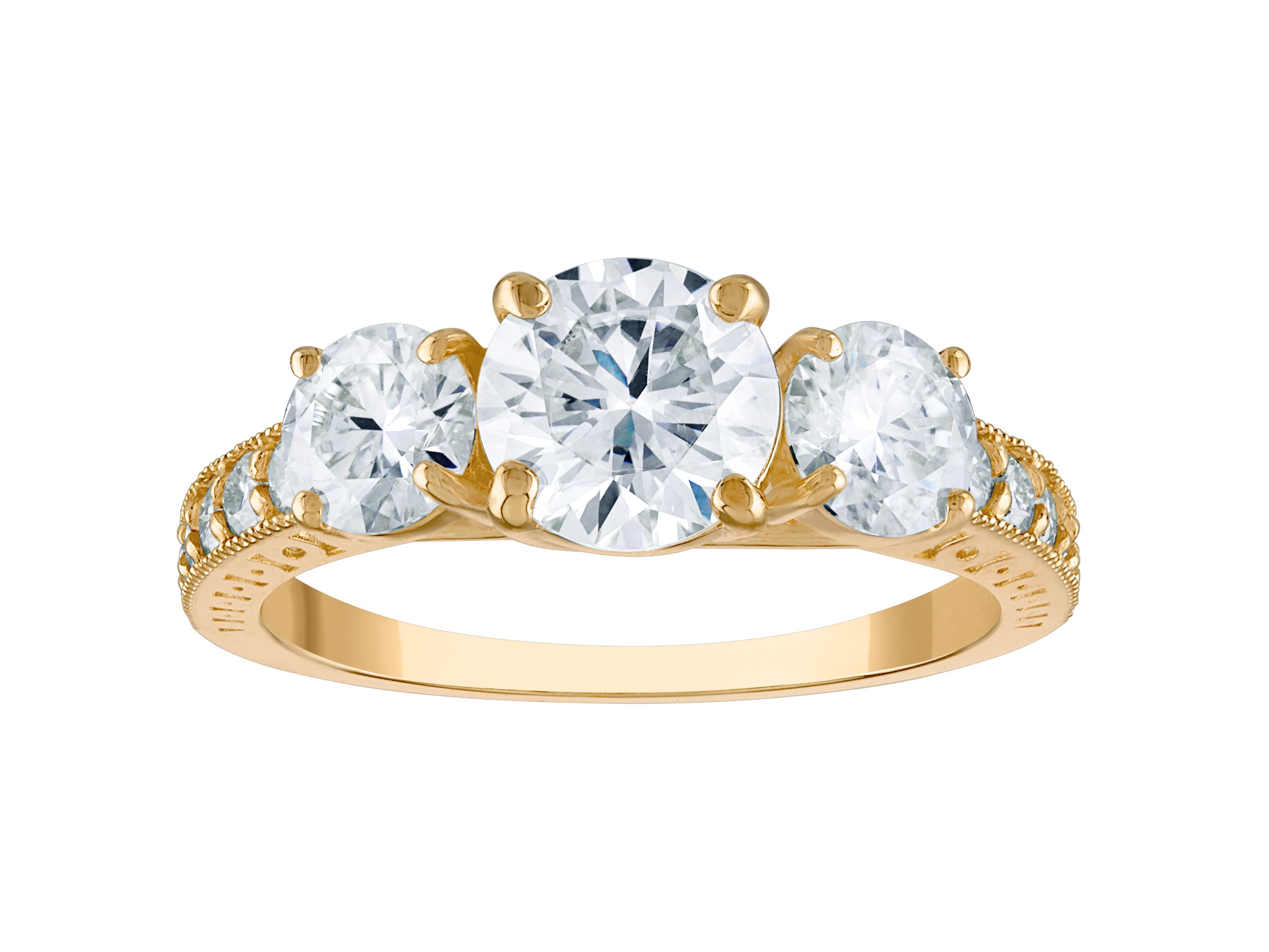 Lab Created 10K Gold Created Moissanite Ring