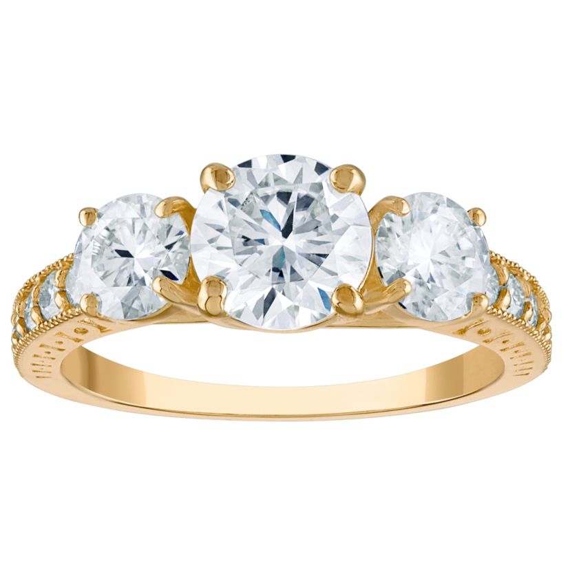 Lab Created 10K Gold Created Moissanite Ring