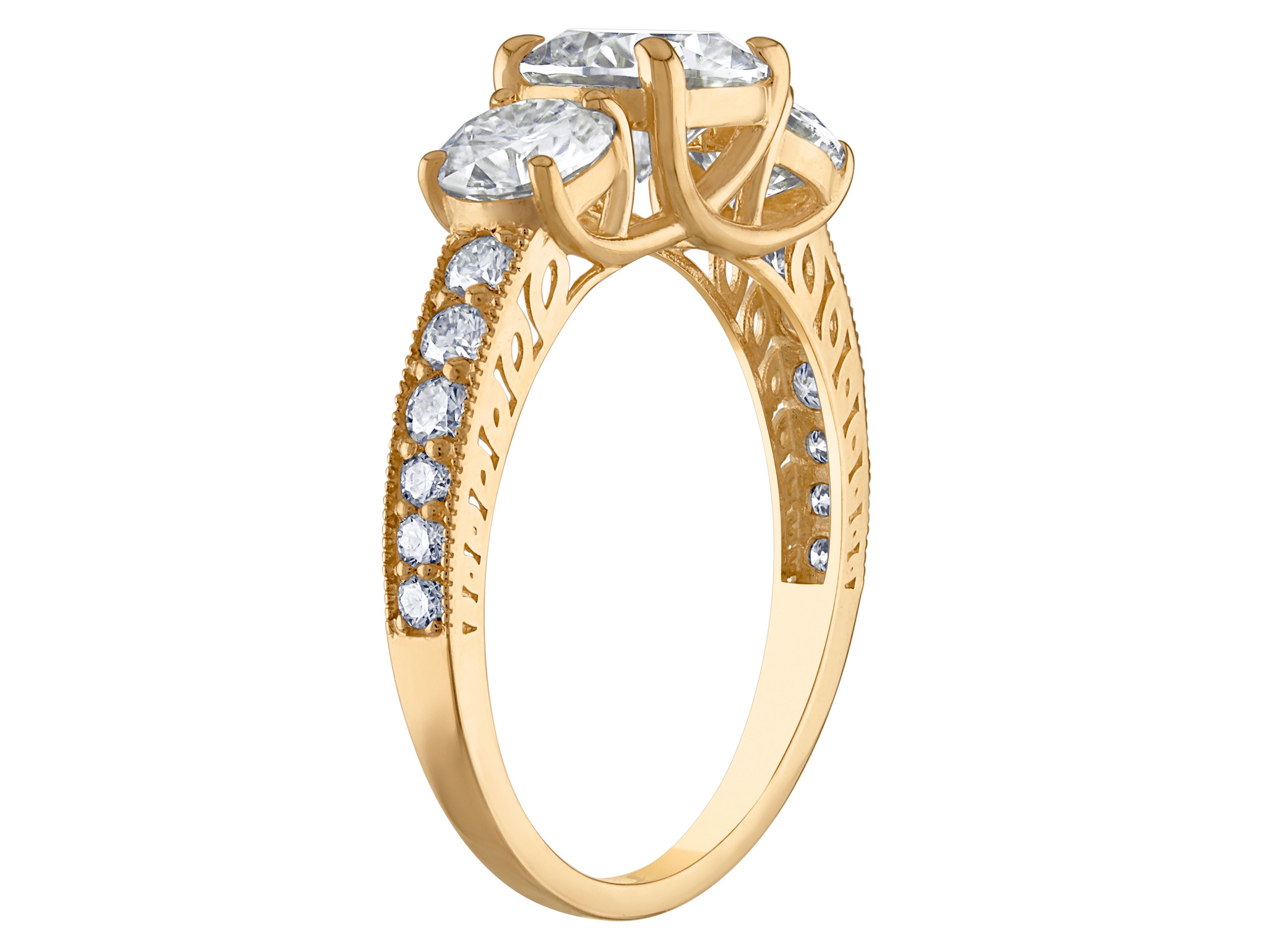 Lab Created 10K Gold Created Moissanite Ring