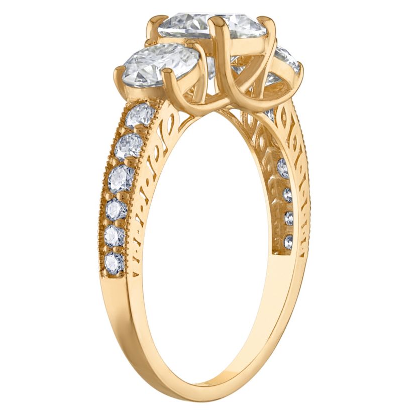 Lab Created 10K Gold Created Moissanite Ring