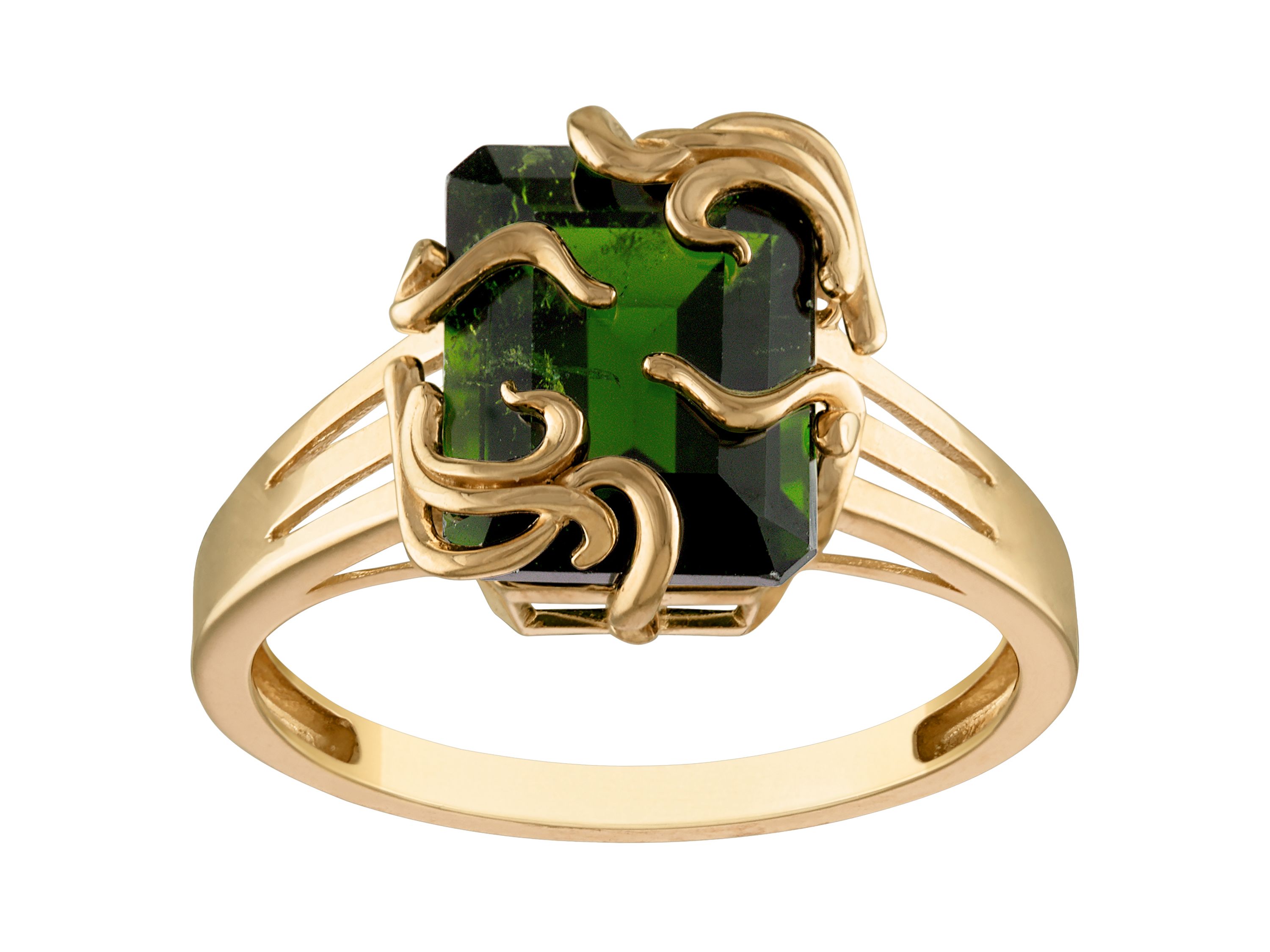10K Gold Chrome Diopside Medusa Ring