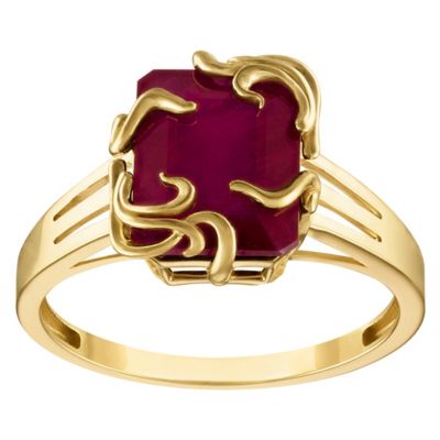 Jordan Blue NYC 10K Gold London Blue Topaz Medusa Ring, 9