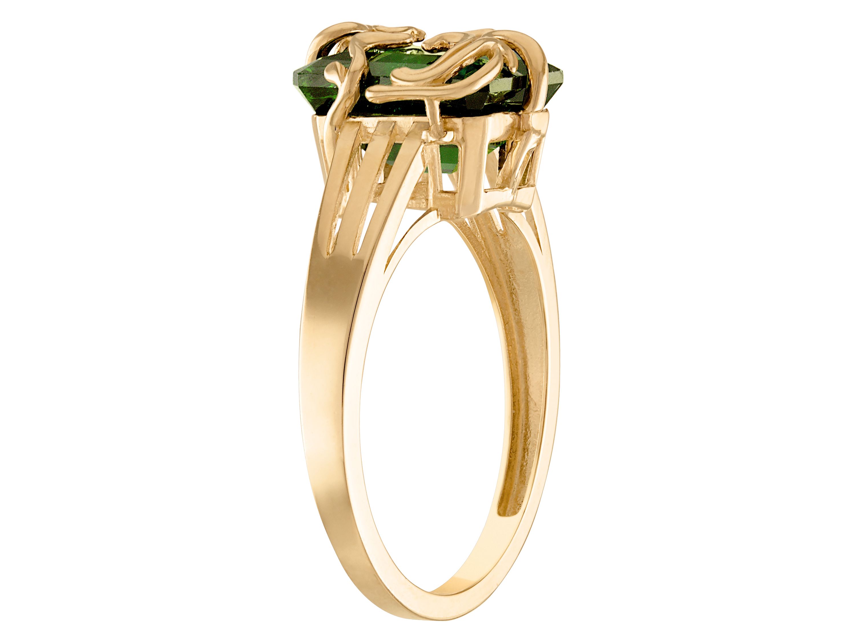 10K Gold Chrome Diopside Medusa Ring