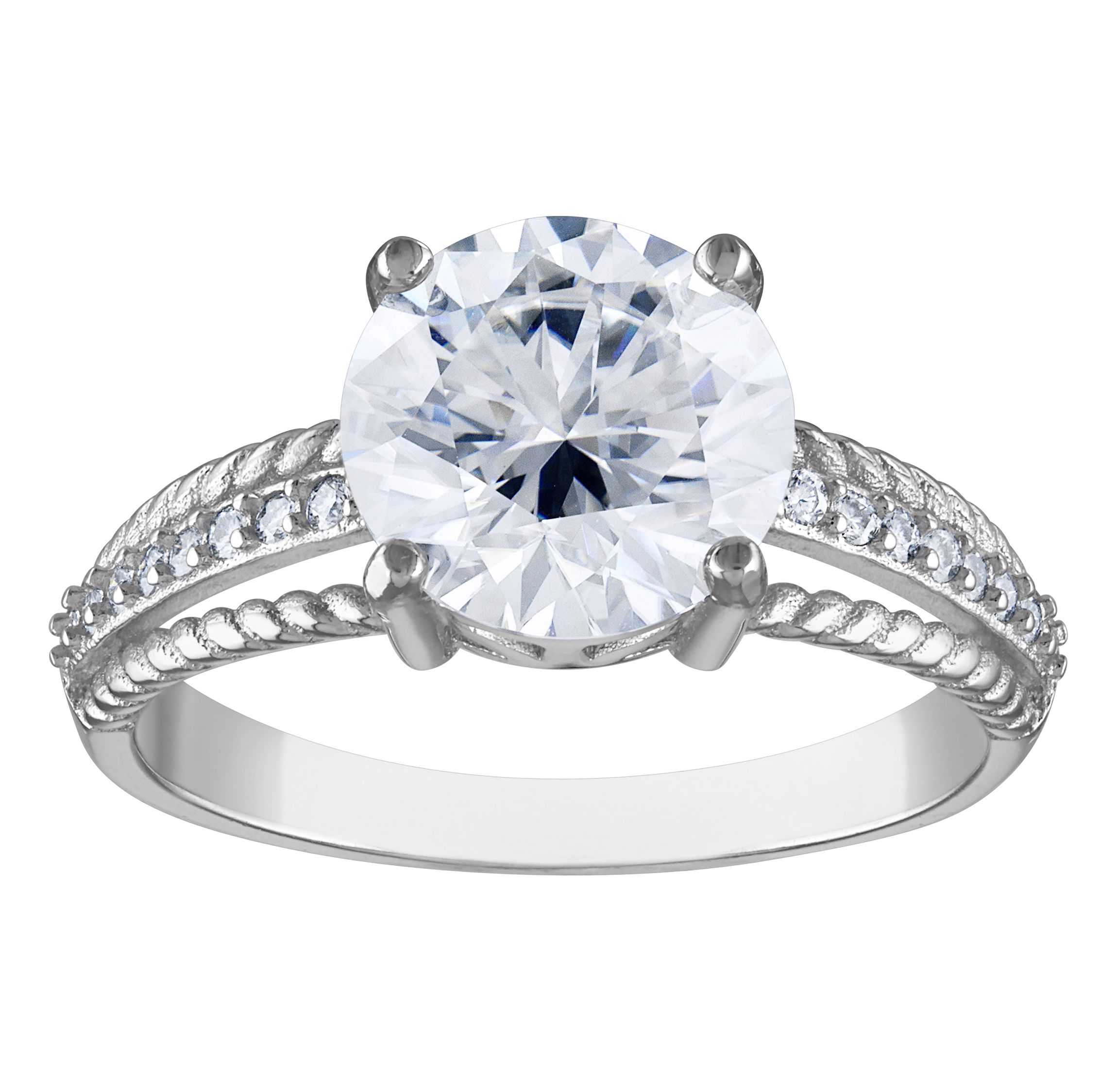 Lab Created Sterling Silver Created Moissanite Ring