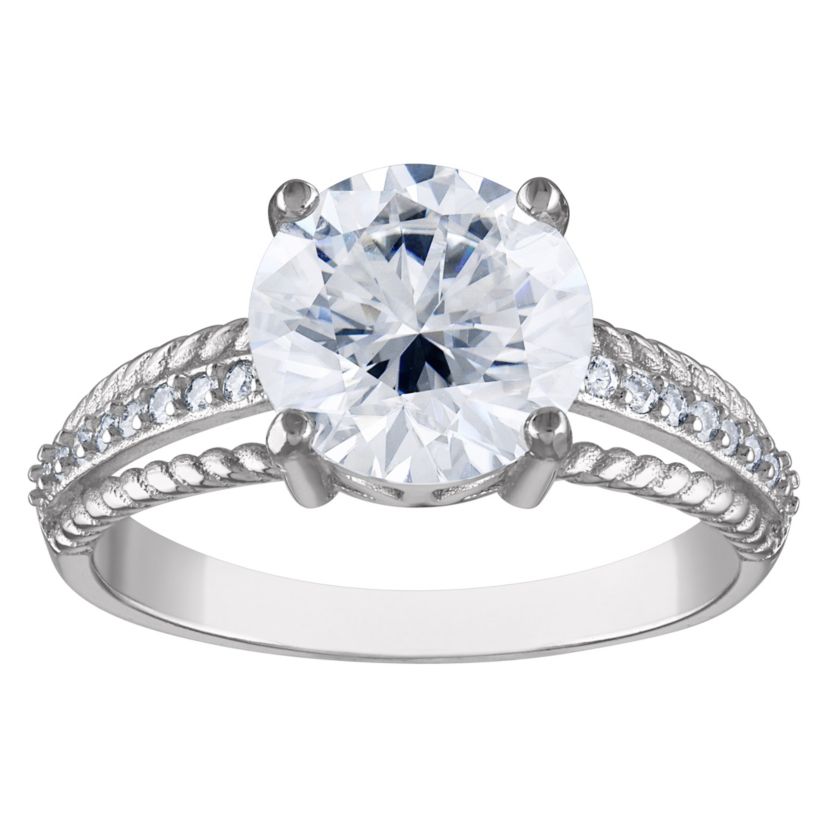 Lab Created Sterling Silver Created Moissanite Ring