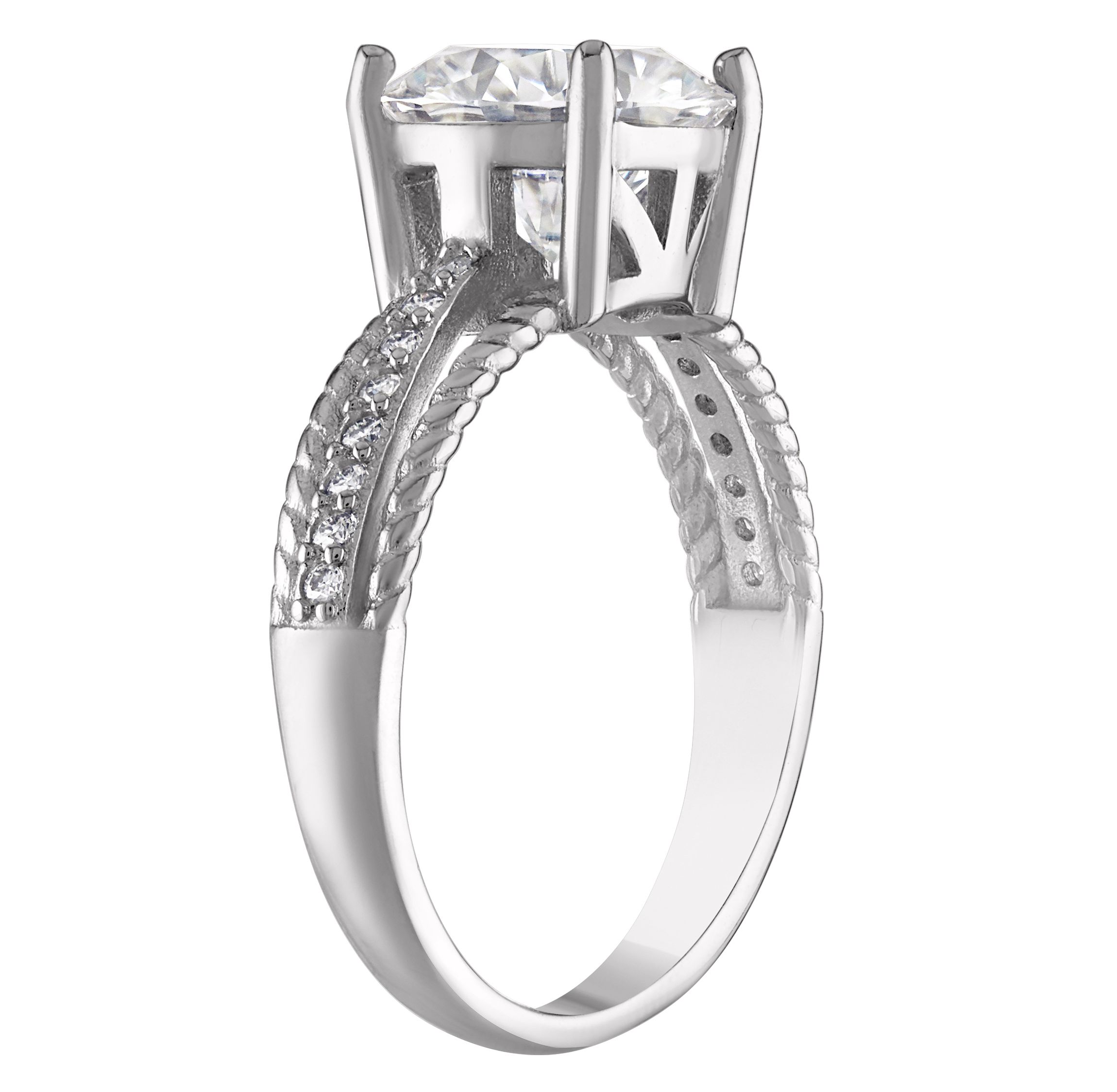 Lab Created Sterling Silver Created Moissanite Ring