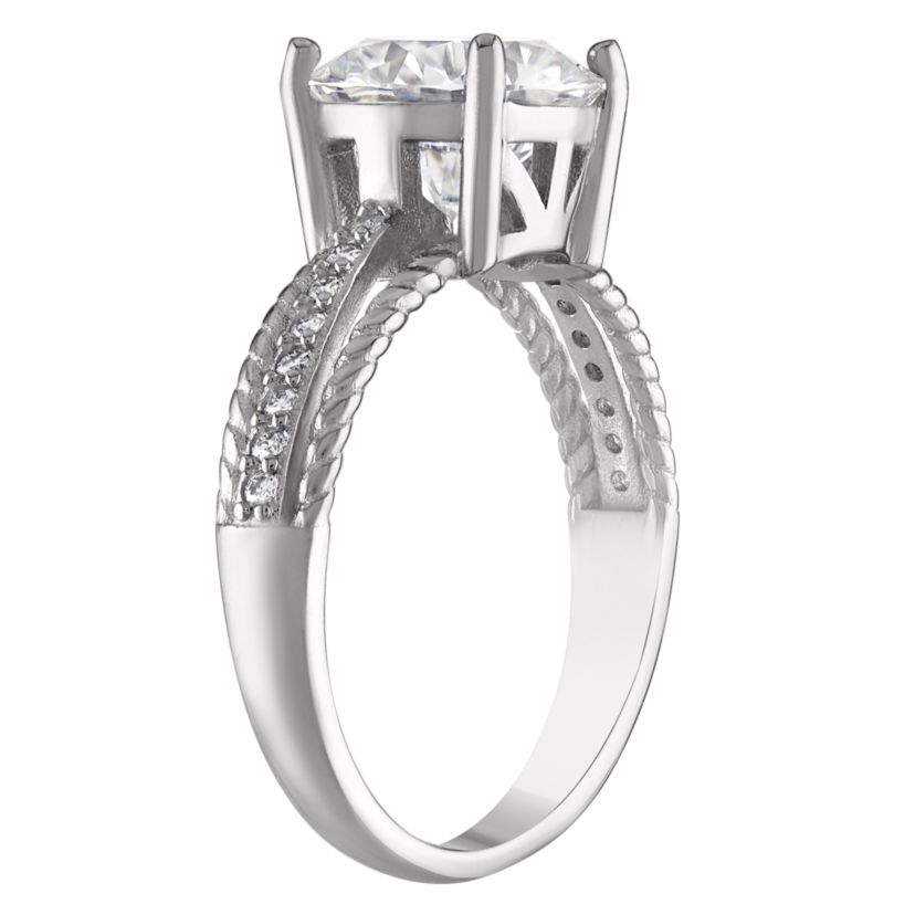 Lab Created Sterling Silver Created Moissanite Ring
