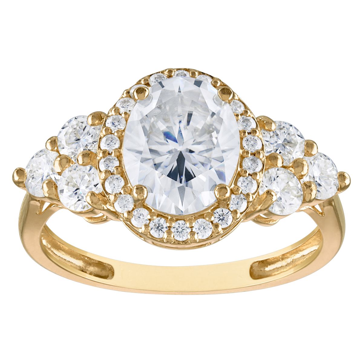Lab Created 10K Gold Created Moissanite Ring