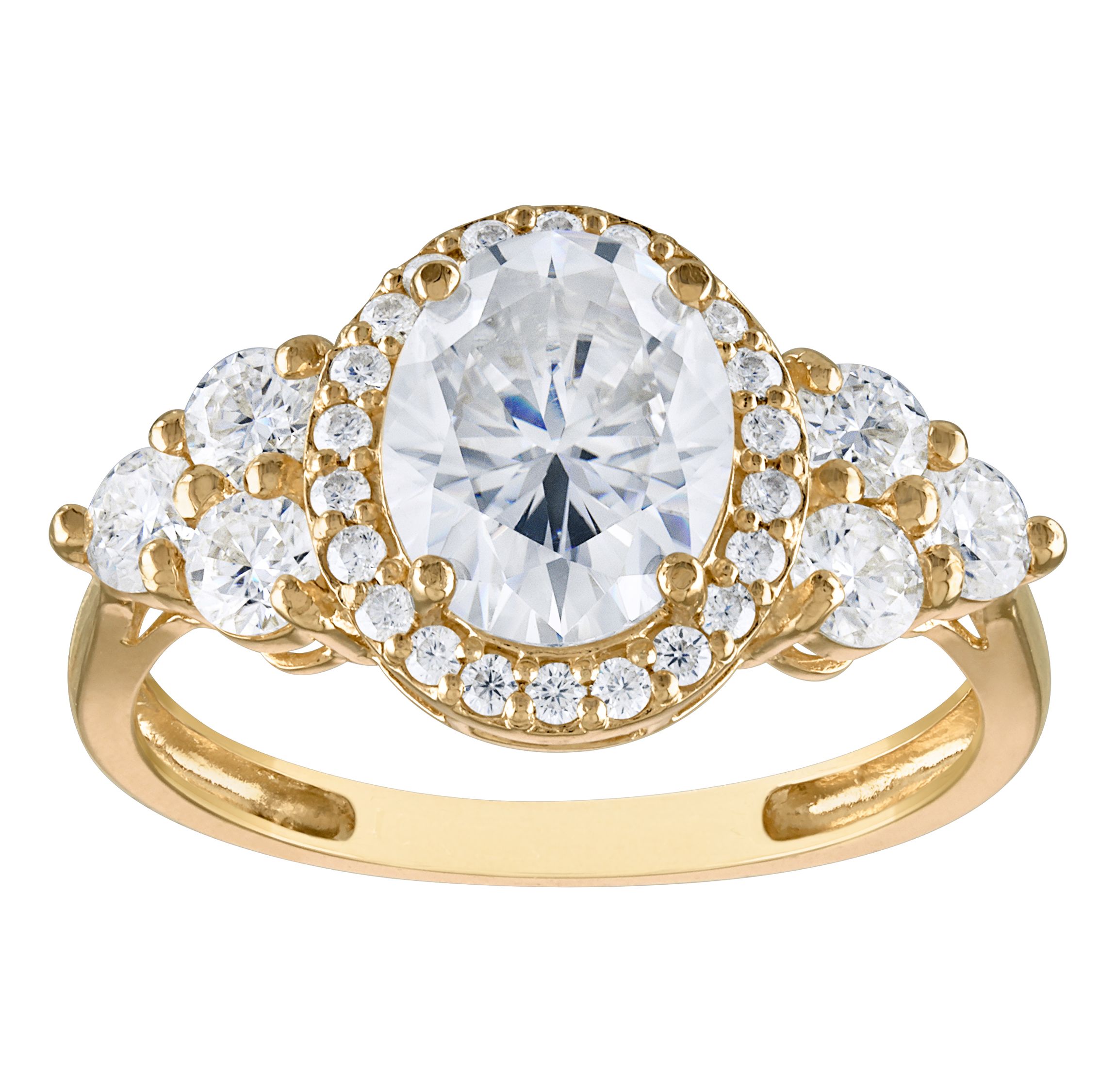 Lab Created 10K Gold Created Moissanite Ring