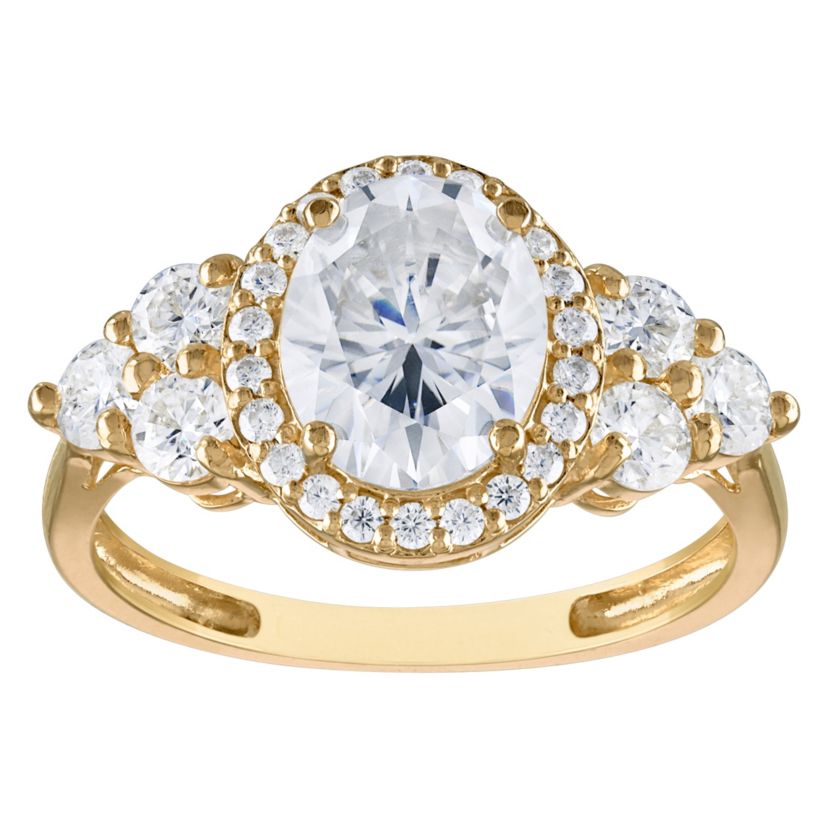 Lab Created 10K Gold Created Moissanite Ring