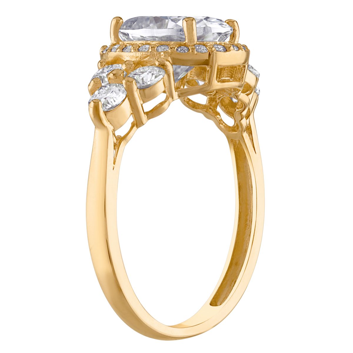 Lab Created 10K Gold Created Moissanite Ring