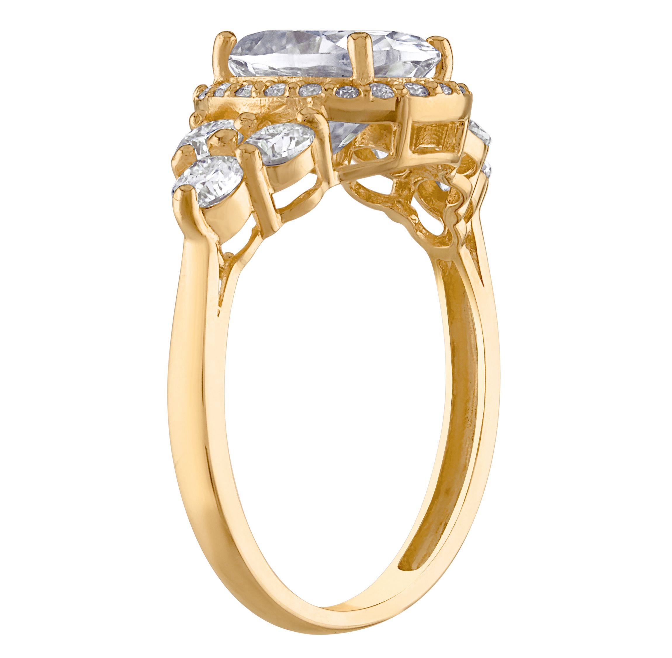 Lab Created 10K Gold Created Moissanite Ring