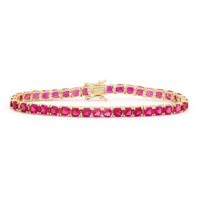 Jordan Blue NYC Lab Created 14K Gold Over Sterling Silver Created Ruby Tennis Bracelet