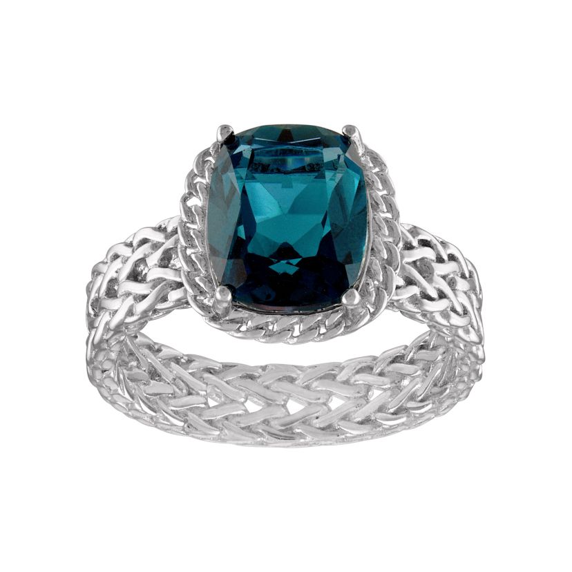 Sterling Silver London Blue Topaz Wheat Ring
