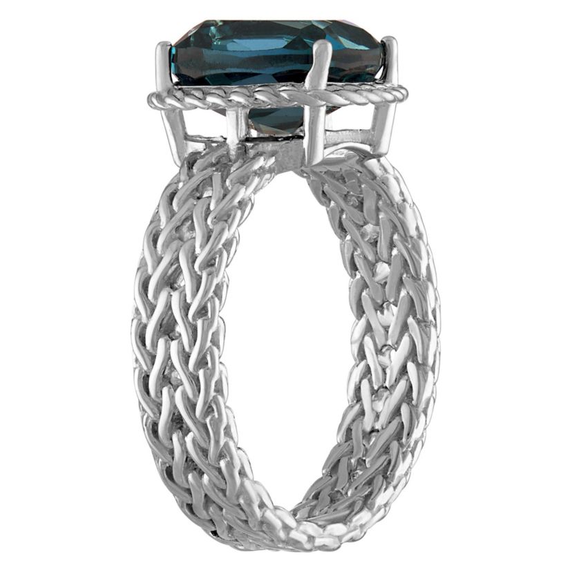 Sterling Silver London Blue Topaz Wheat Ring