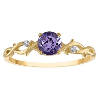 Jordan Blue NYC 10K Gold Tanzanite And Diamond Ring, 9
