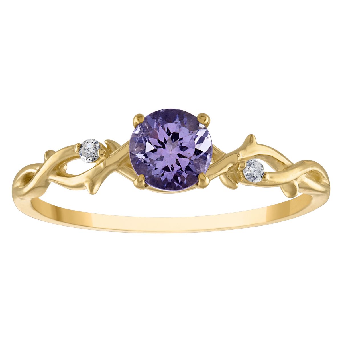 10K Gold Tanzanite And Diamond Ring