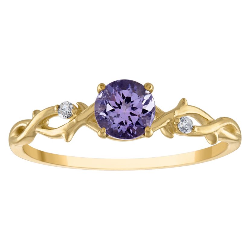 10K Gold Tanzanite And Diamond Ring