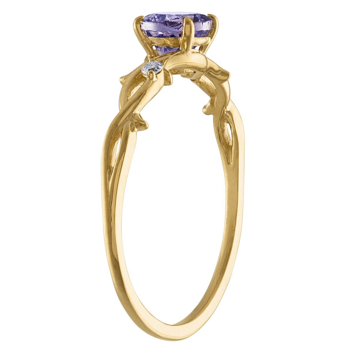 10K Gold Tanzanite And Diamond Ring