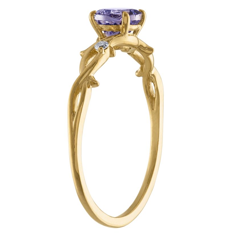 10K Gold Tanzanite And Diamond Ring