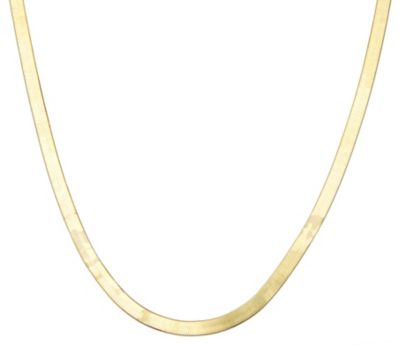 Jordan Blue NYC 14K Gold Over Sterling Silver Mens Silver Herringbone Chain Necklace, Yellow, 20 in