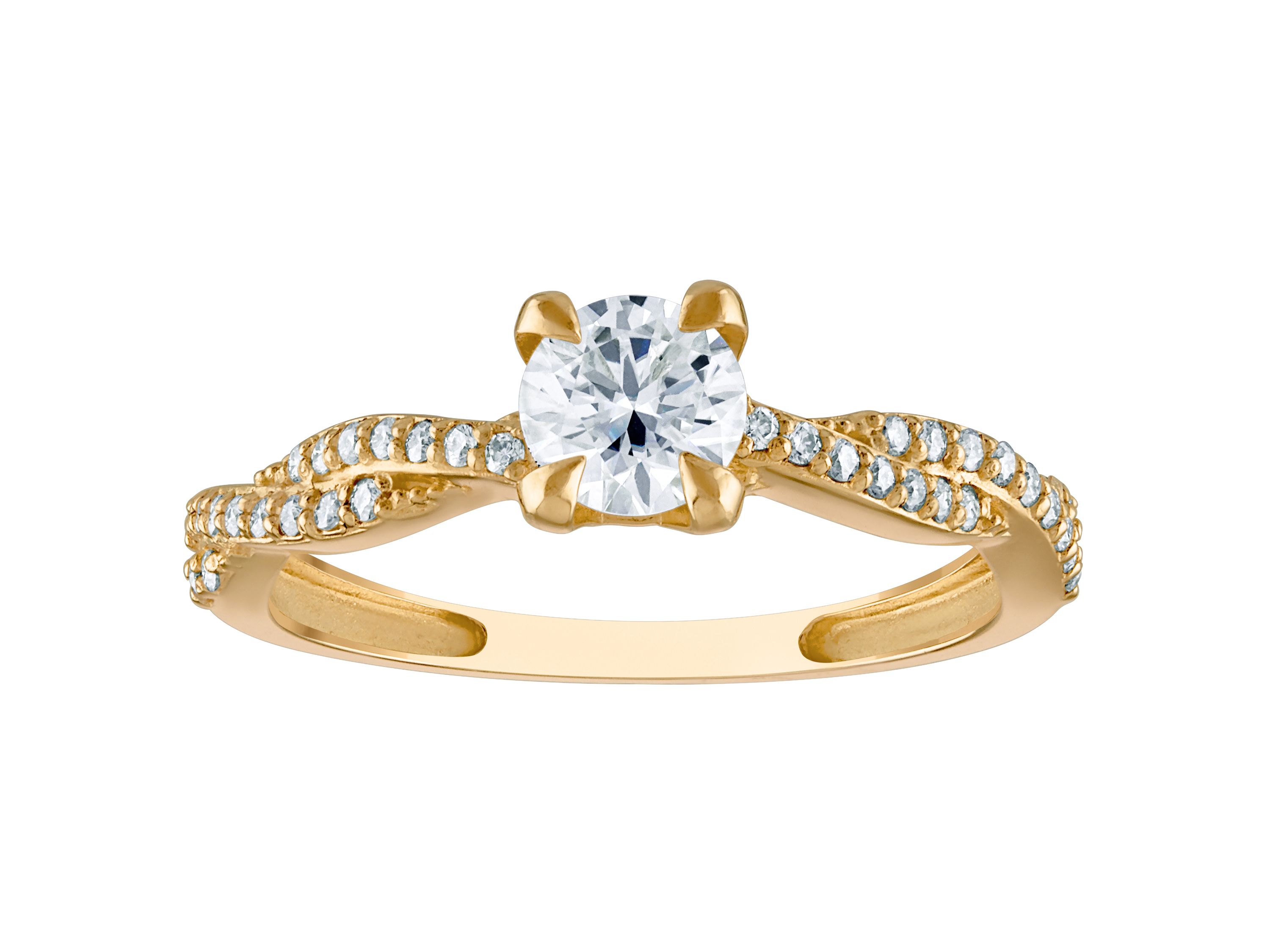 Lab Created 10K Gold Created Moissanite Ring