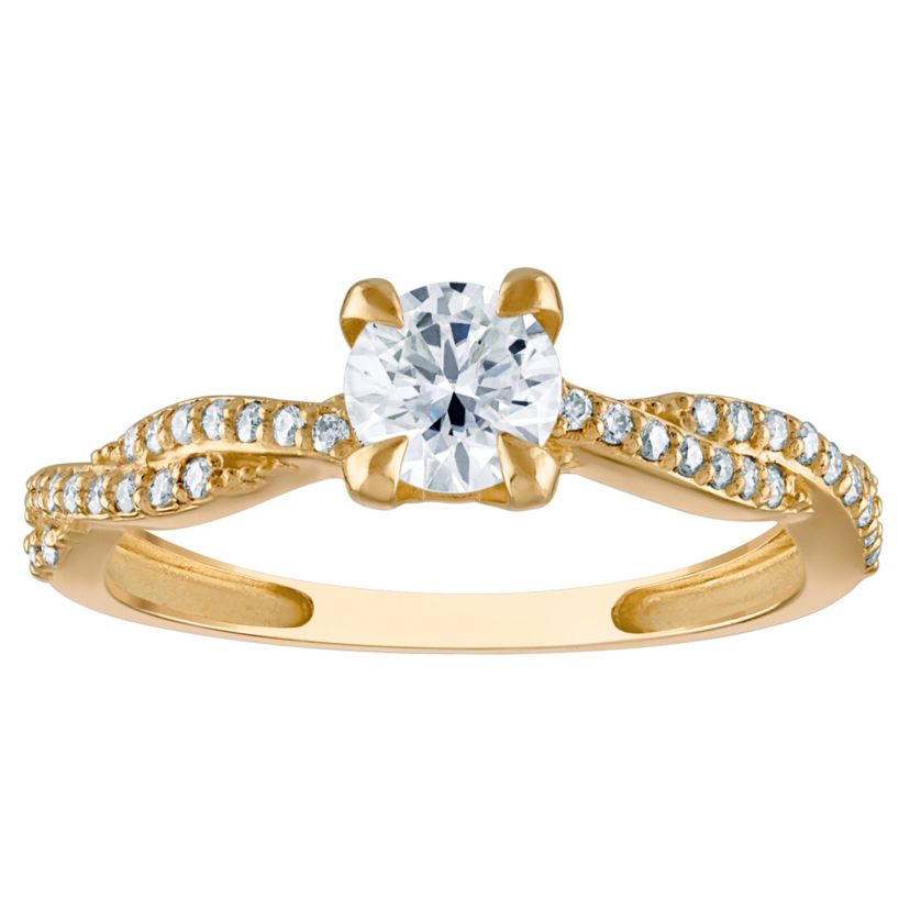 Lab Created 10K Gold Created Moissanite Ring