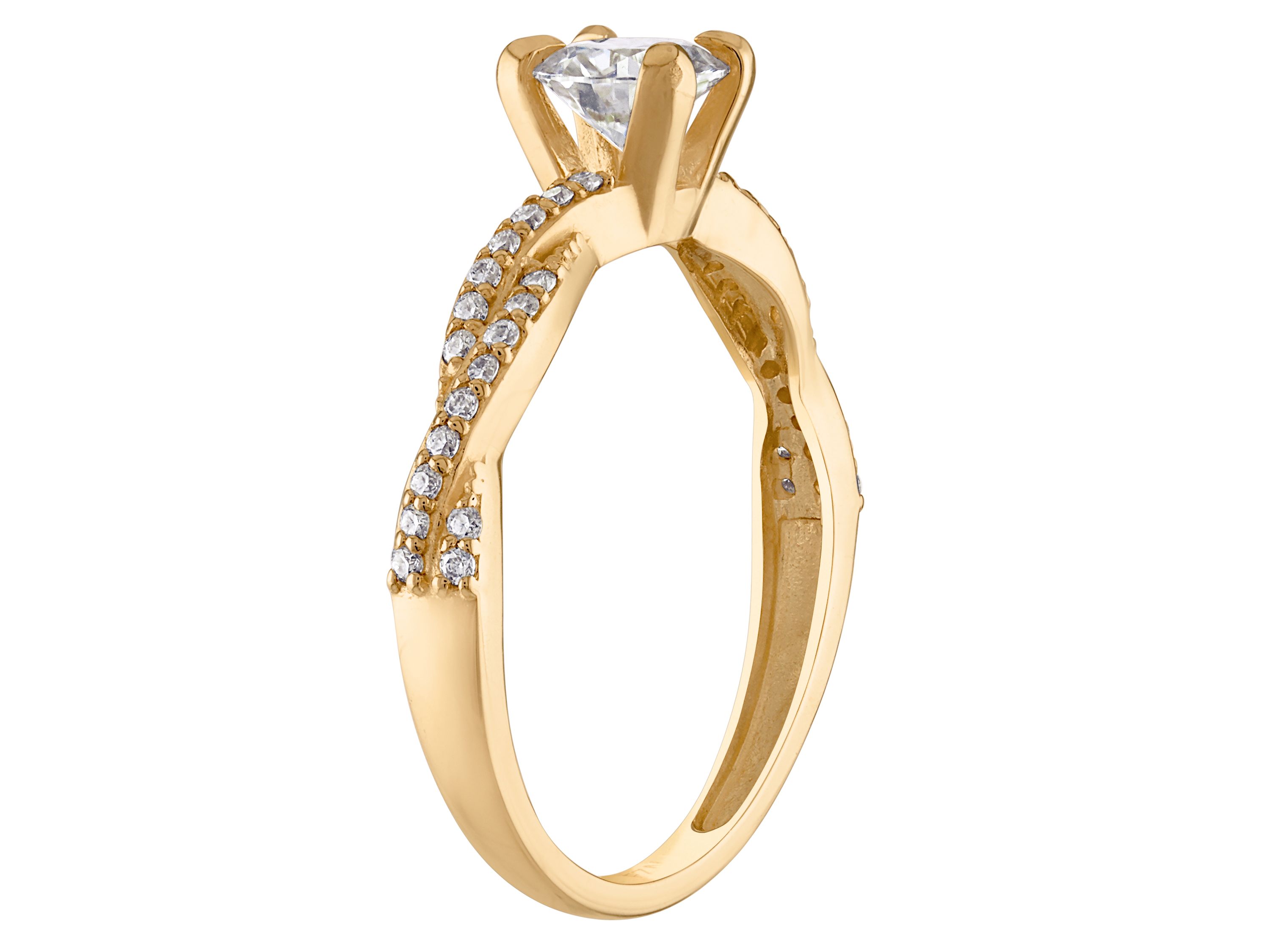 Lab Created 10K Gold Created Moissanite Ring
