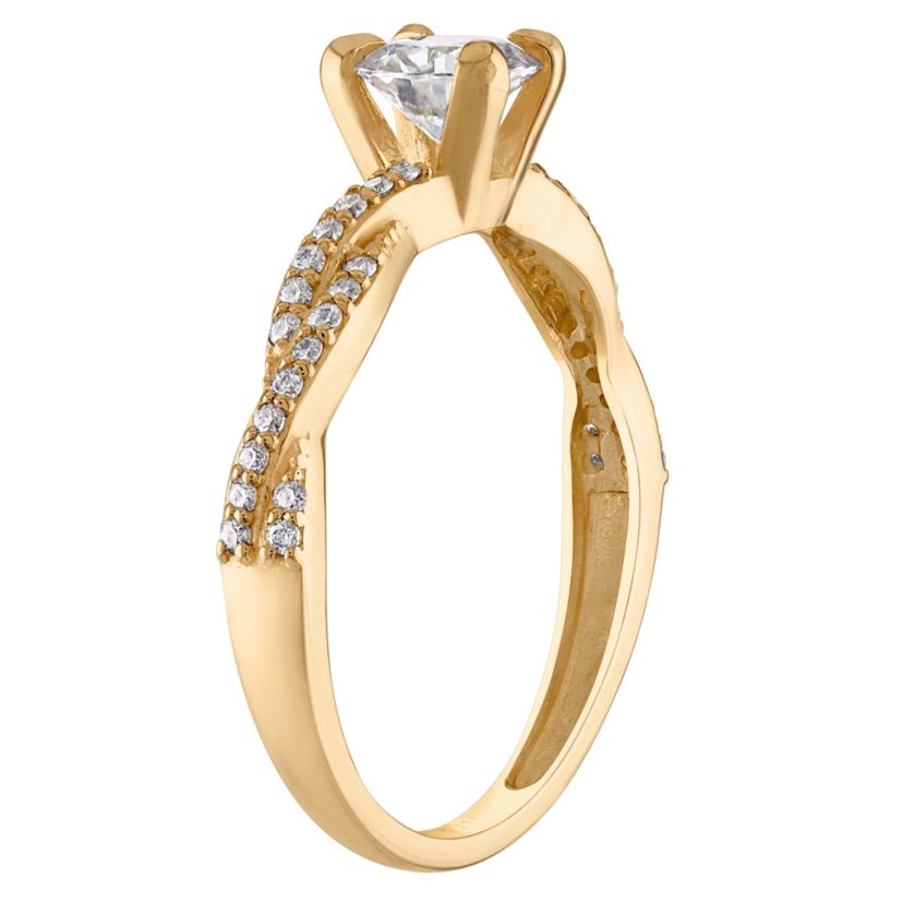 Lab Created 10K Gold Created Moissanite Ring